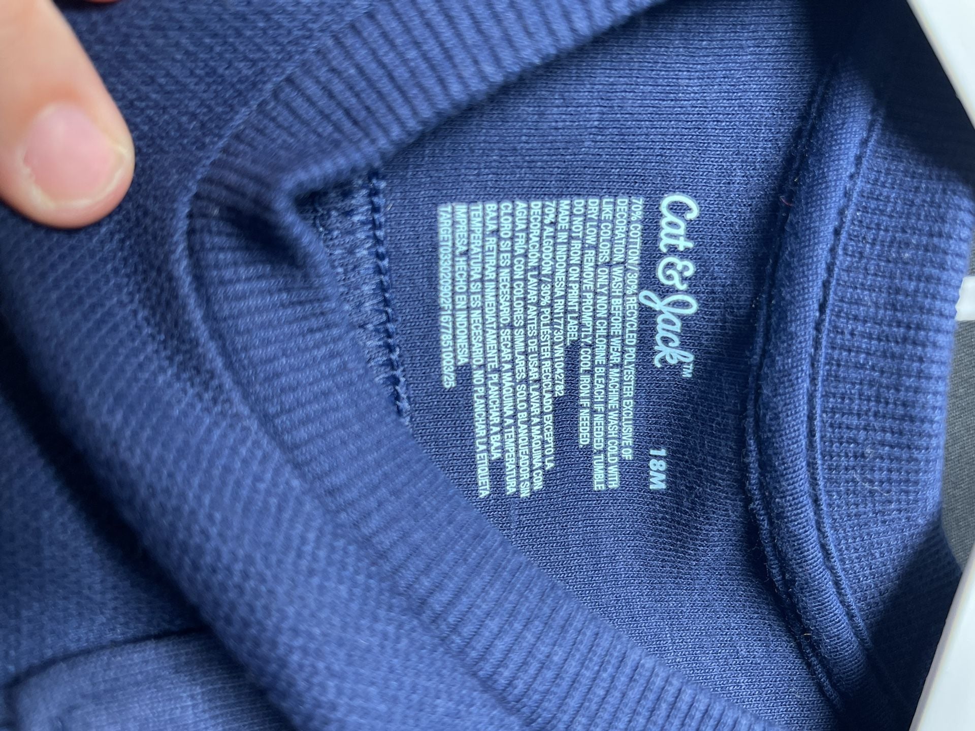 Cat & Jack Toddler Boys' Pocket Crewneck Sweatshirt and Joggers Set - Navy Blue 3