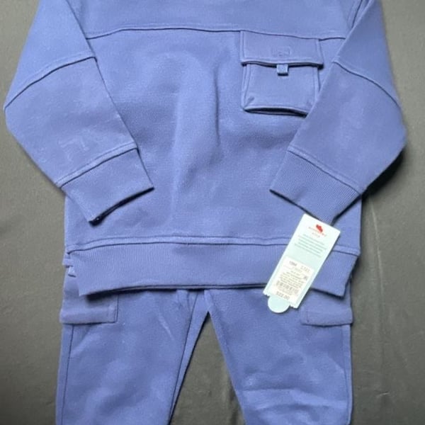 Cat & Jack Toddler Boys' Pocket Crewneck Sweatshirt and Joggers Set - Navy Blue