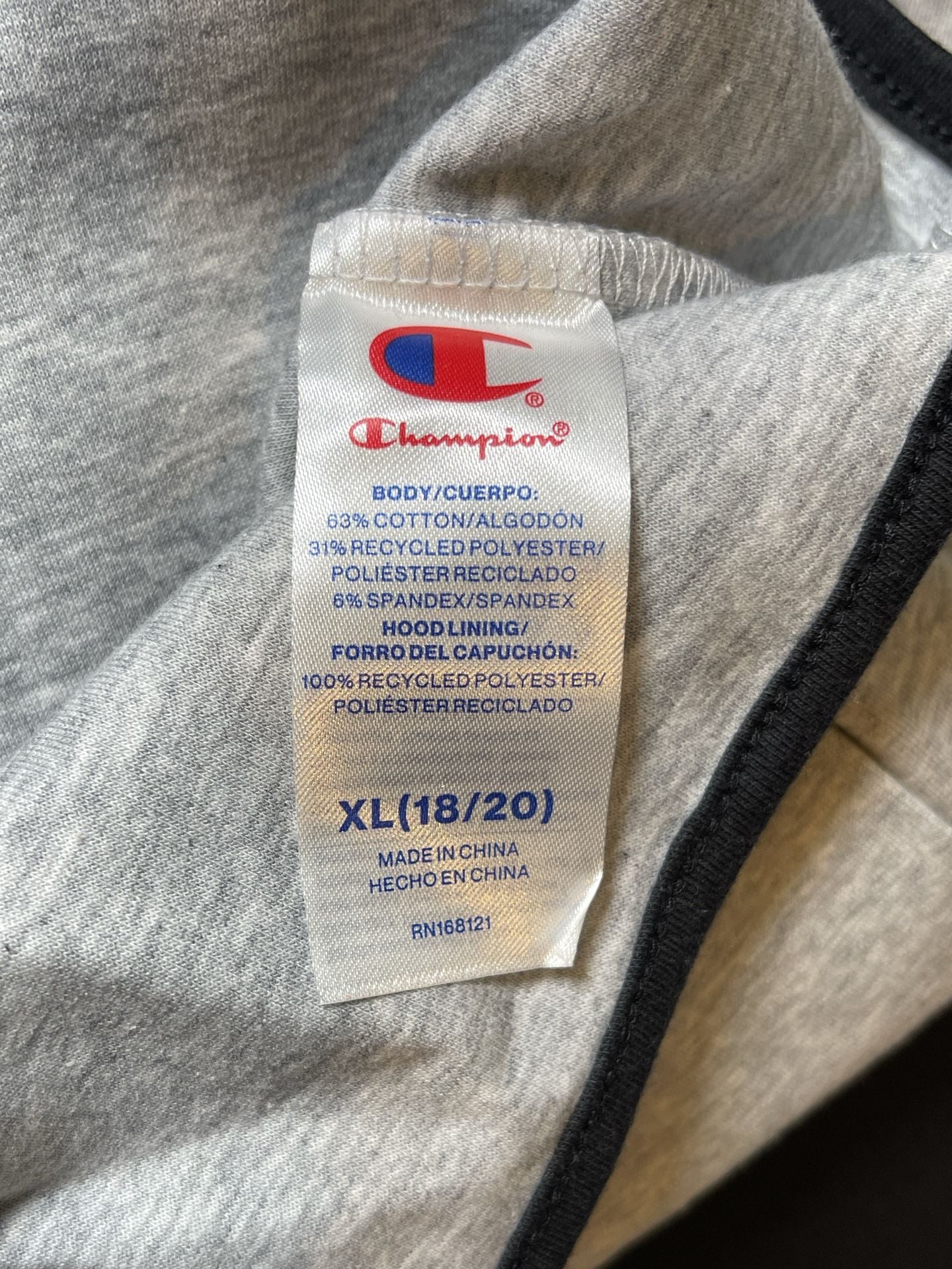 Champion Double Knit Zip Up Hoodie Heather Grey XL 5