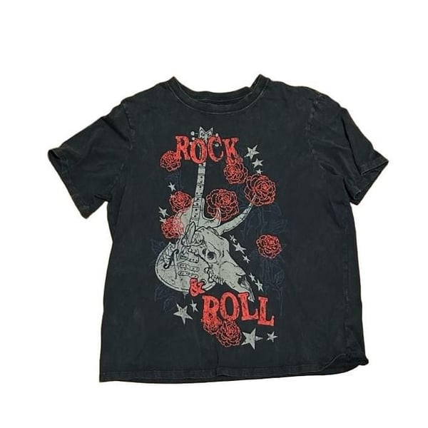 Idyllwind Rock & Roll Western Icon Printed Short Graphic Tee Black