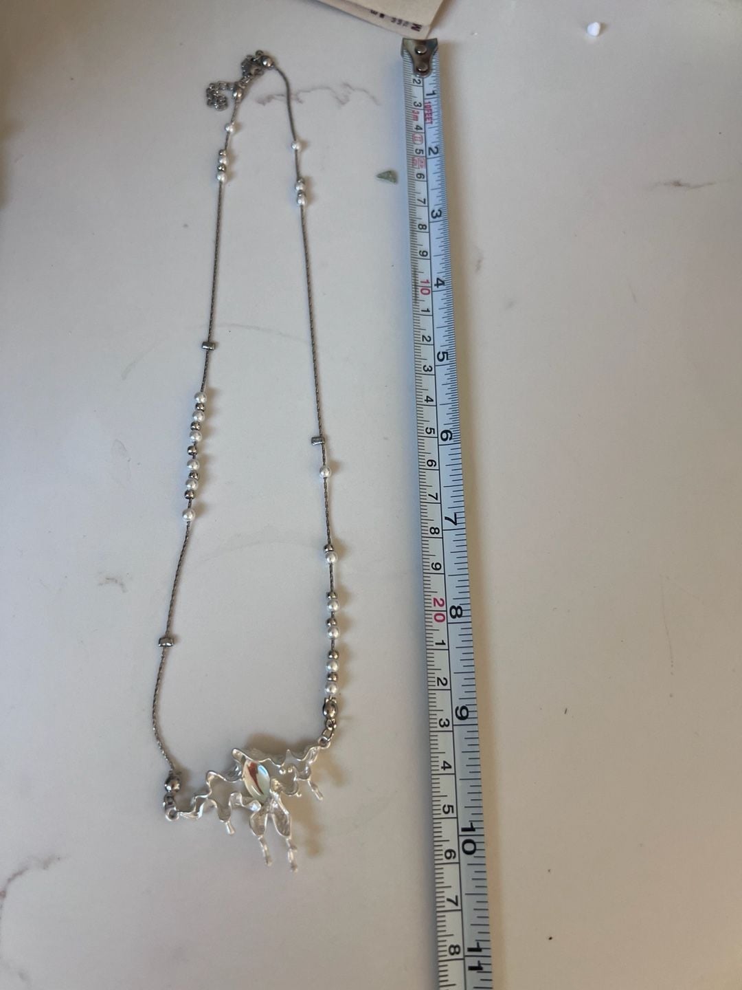 Unique Statement Necklace with Gemstone Pendant and Pearls Wave goth punk alt 4