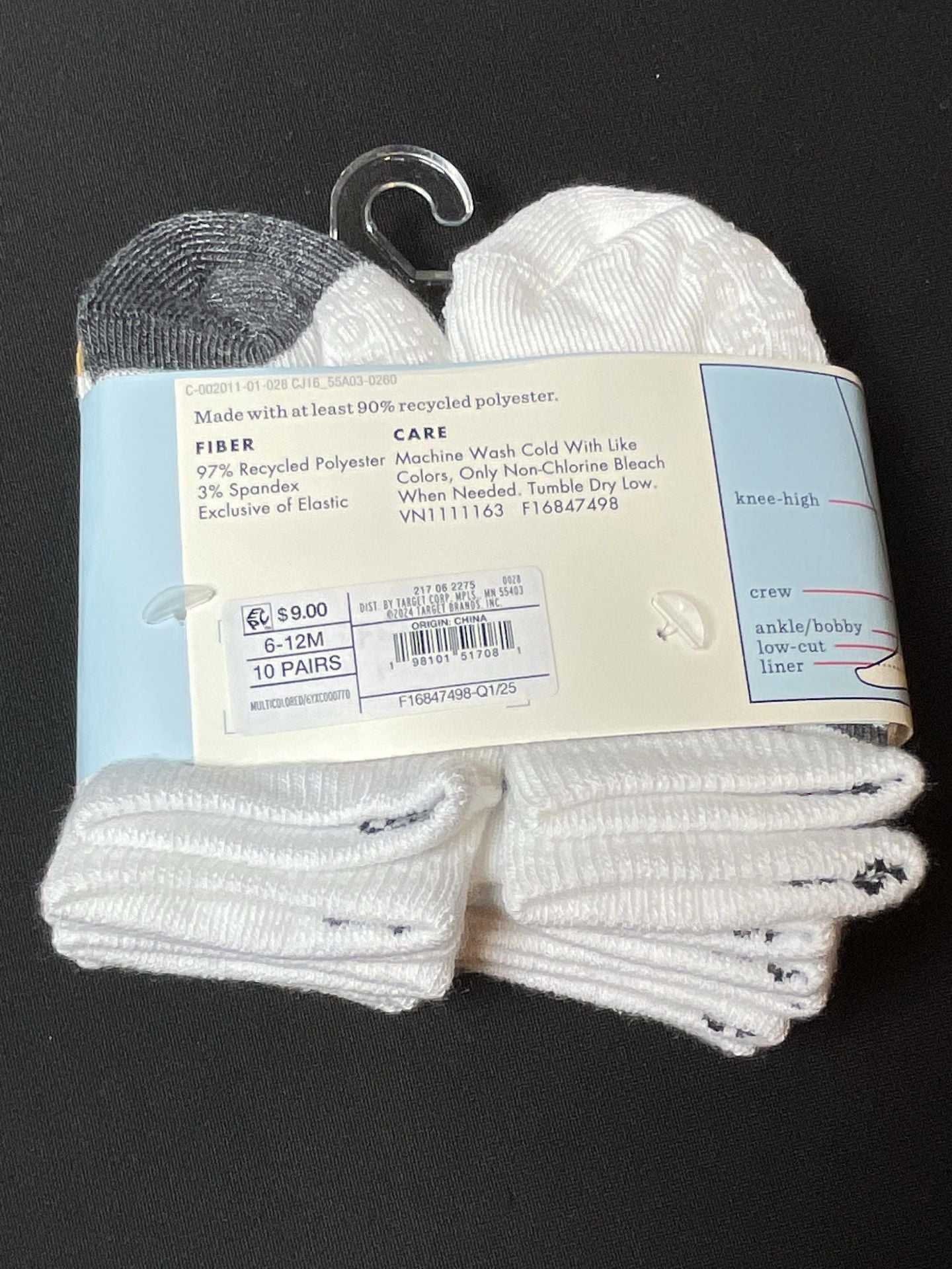2 packs of Cat & Jack Low-Cut Socks 10-Pair Pack Size 6-12M 3