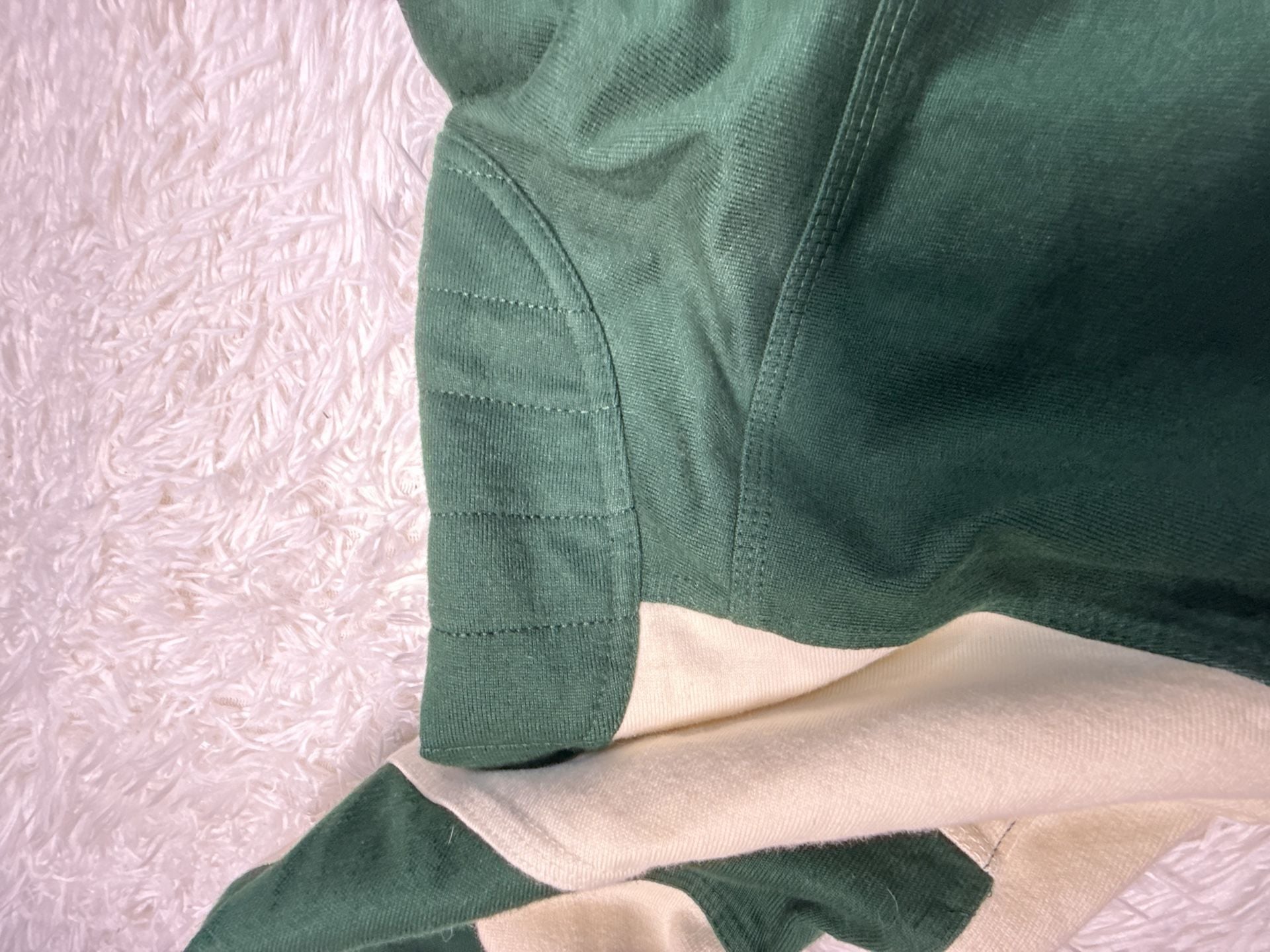 J. Peterman Green and Cream Striped Long Sleeve Cotton Jersey Shirt Size L 8