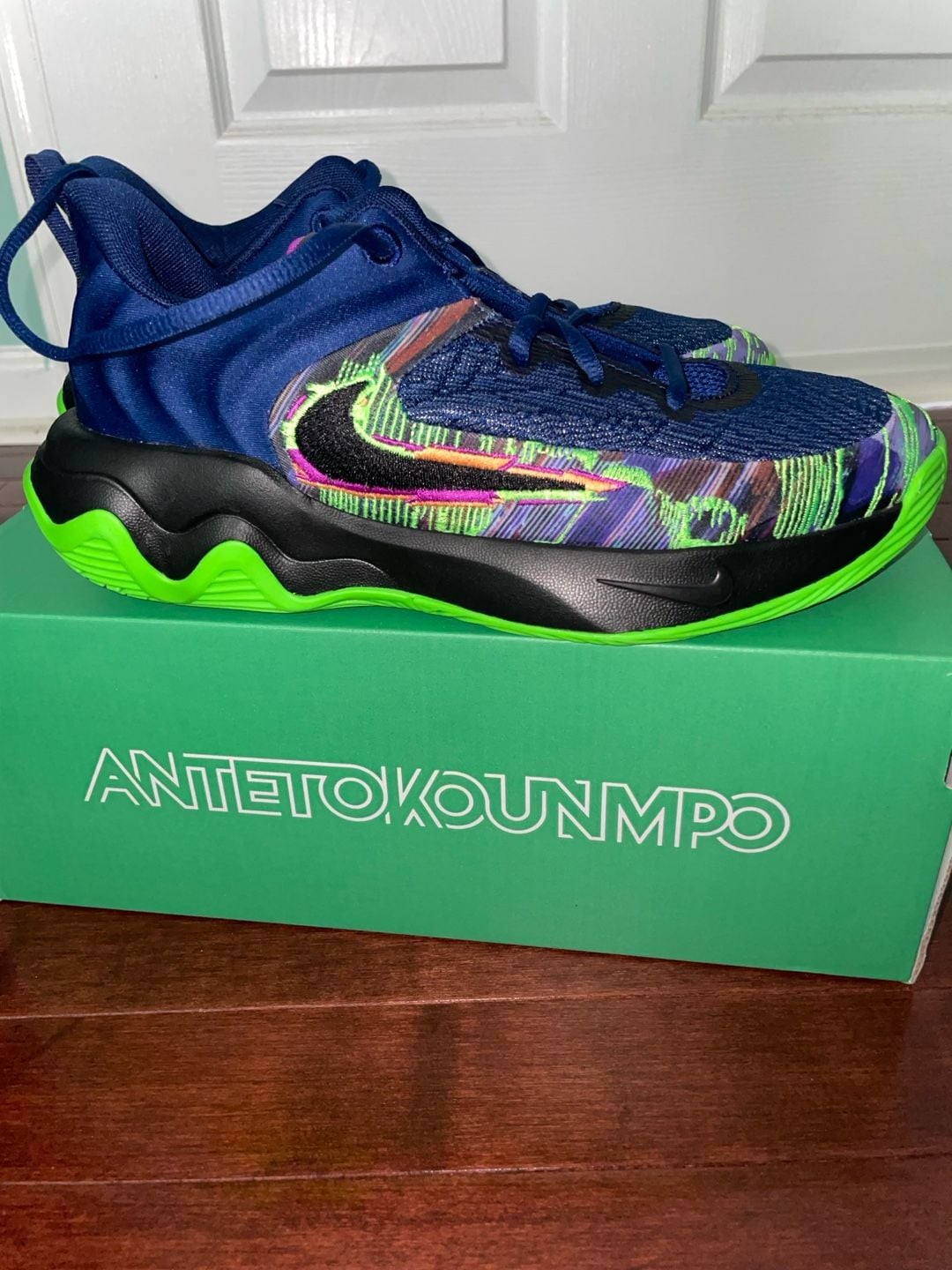 Nike Giannis Immortality 4 KC (GS) Blue Void/Black-Green Strike Youth Size 6.5Y 2