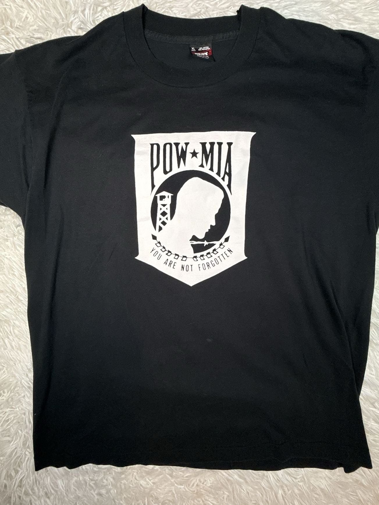 Vintage Fruit of the Loom Best POW MIA You Are Not Forgotten Graphic T-Shirt 2