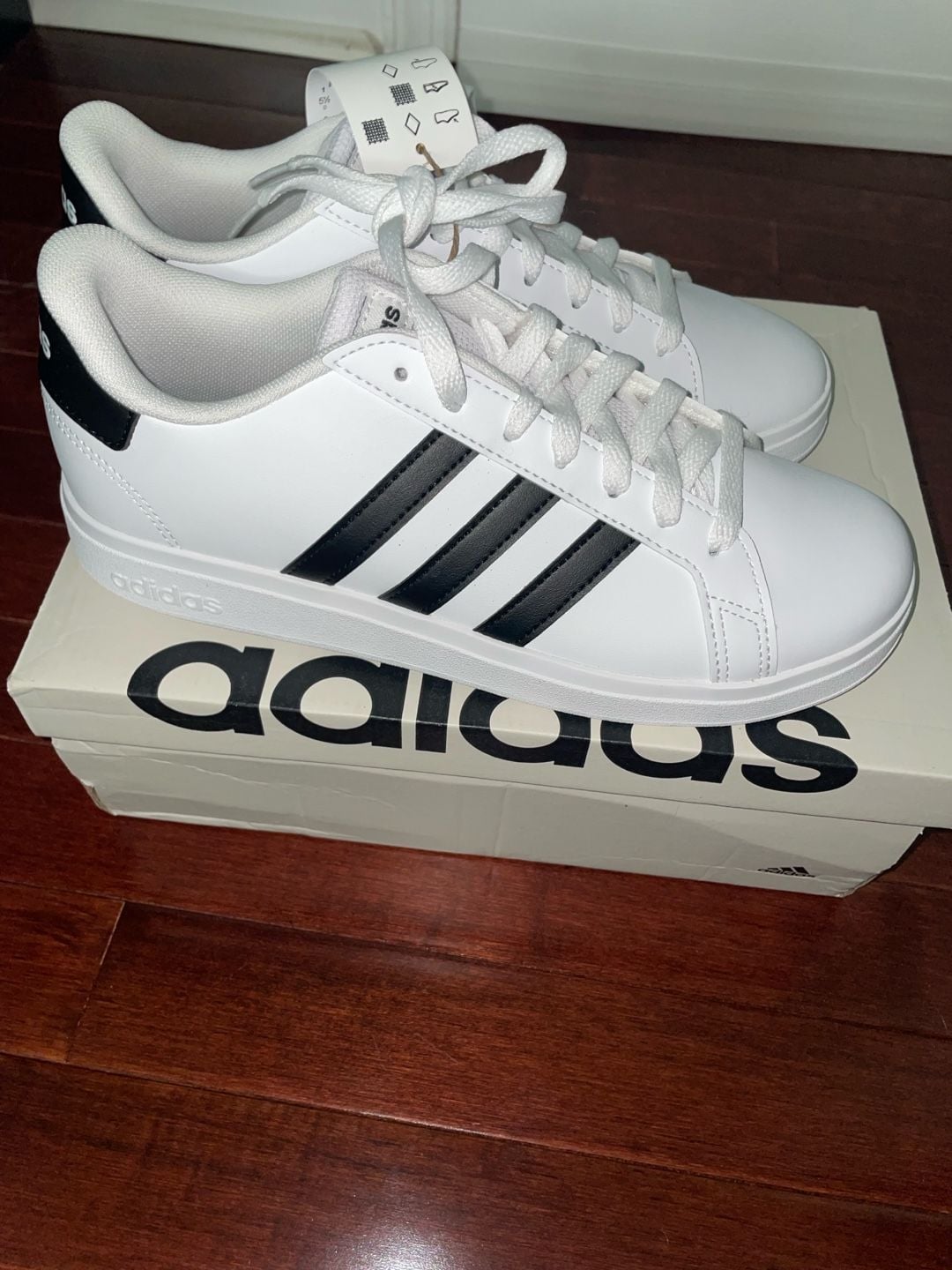 Adidas Grand Court 2.0 K White/Black Kids Sneakers GW6511 Size 6 2