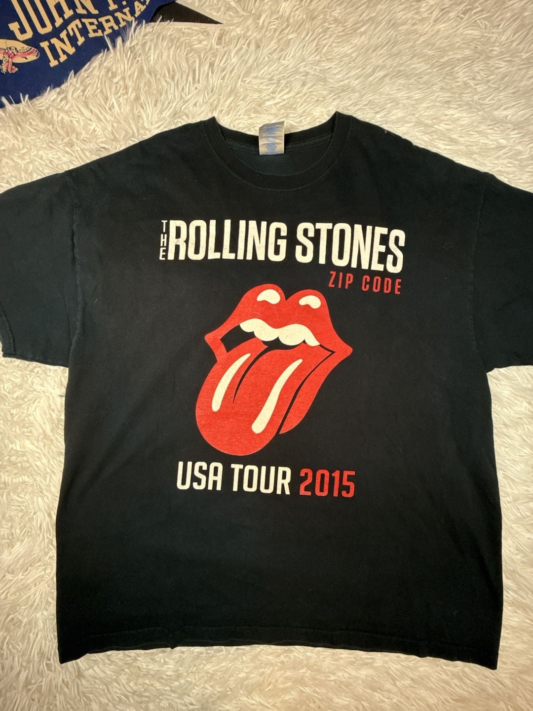 Gildan Ultra Cotton The Rolling Stones Zip Code USA Tour 2015 Black T-Shirt XL 2