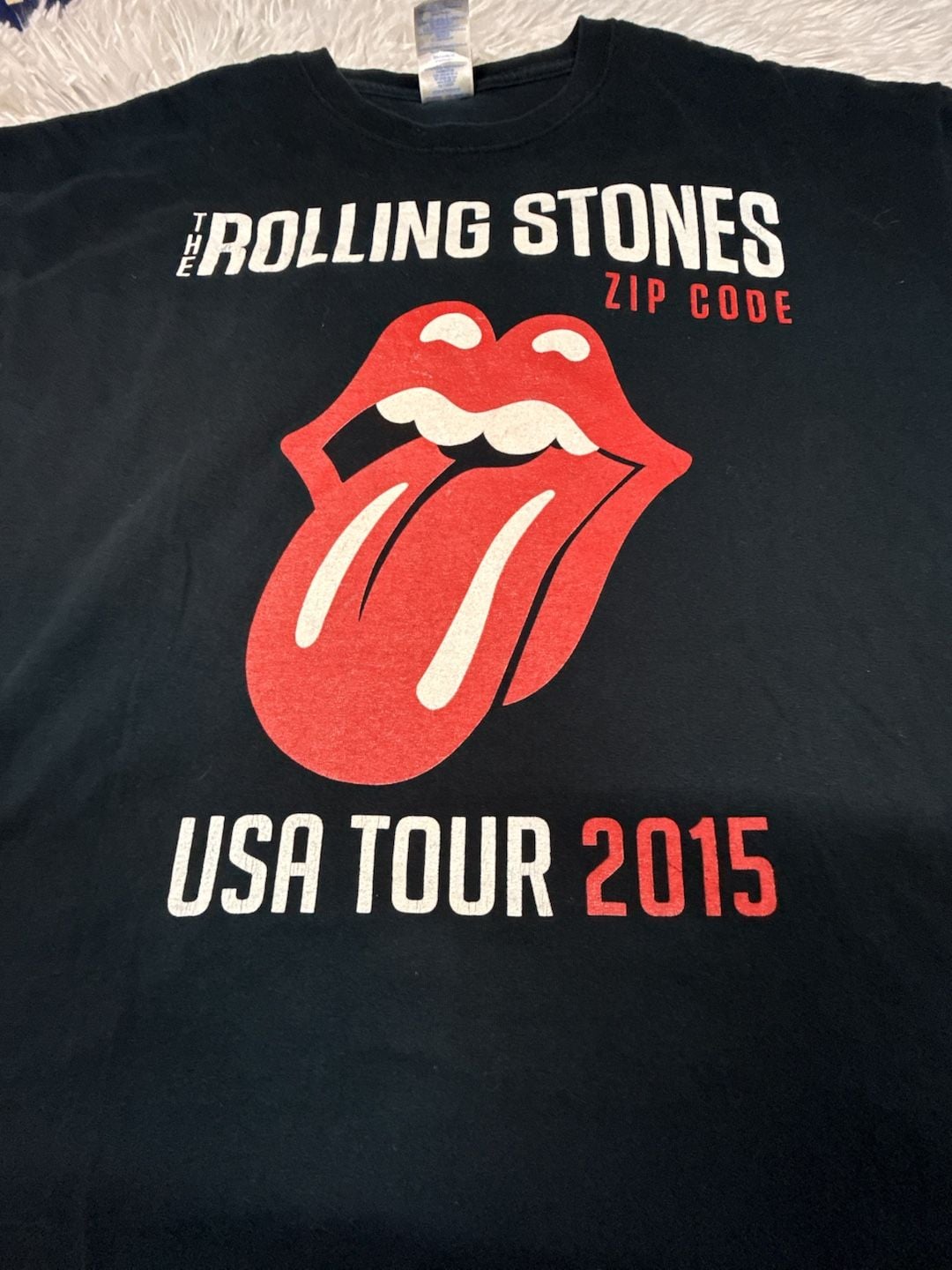 Gildan Ultra Cotton The Rolling Stones Zip Code USA Tour 2015 Black T-Shirt XL 3