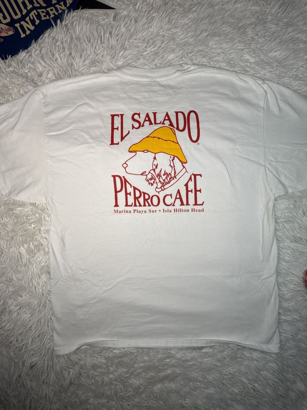 Vintage El Salado Perro Cafe Marina Playa Sur Isla Hilton Head Graphic T-Shirt White 2