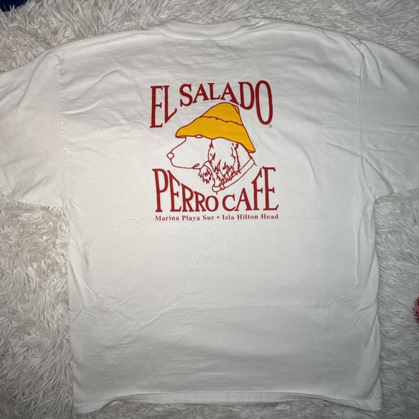 Vintage El Salado Perro Cafe Marina Playa Sur Isla Hilton Head Graphic T-Shirt White
