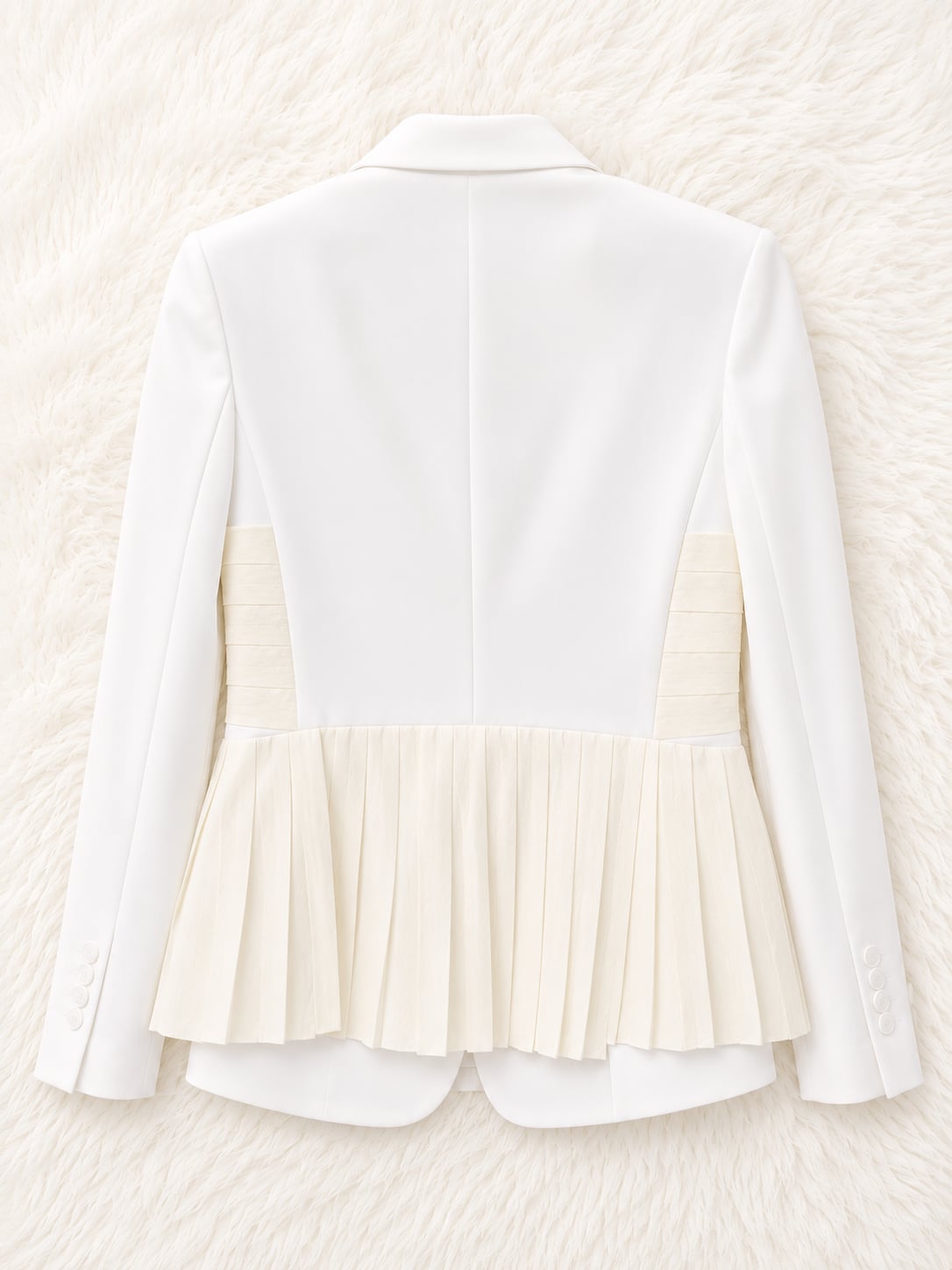 Express White Pleated Accent Blazer Jacket Size M 3
