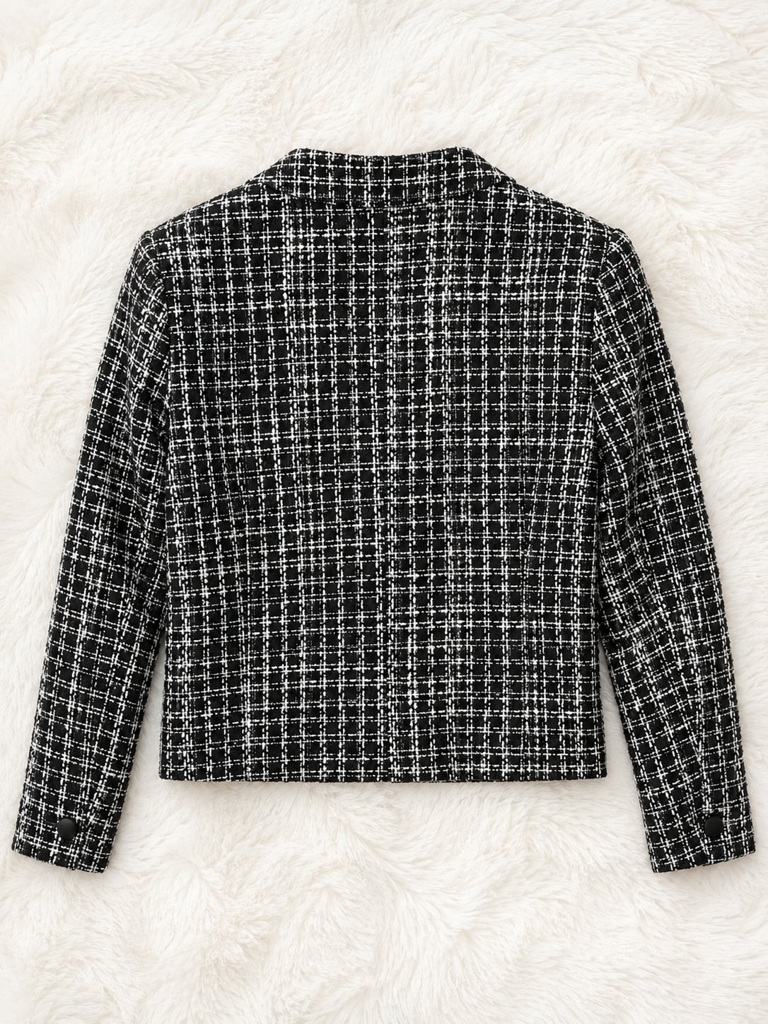 Simply Vera Vera Wang Black And White Tweed Cropped Moto Jacket Size S 3