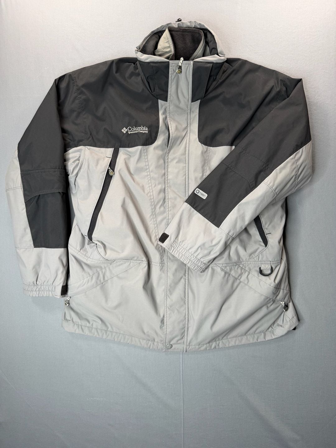 VTG Columbia Sportswear Gray Interchange Fleece Lined Winter Jacket Men's XL 2