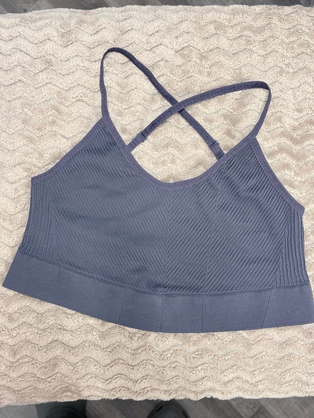 ThirdLove Soft Ribbed Strappy Sports Bra, Dusty Iris Wash 2