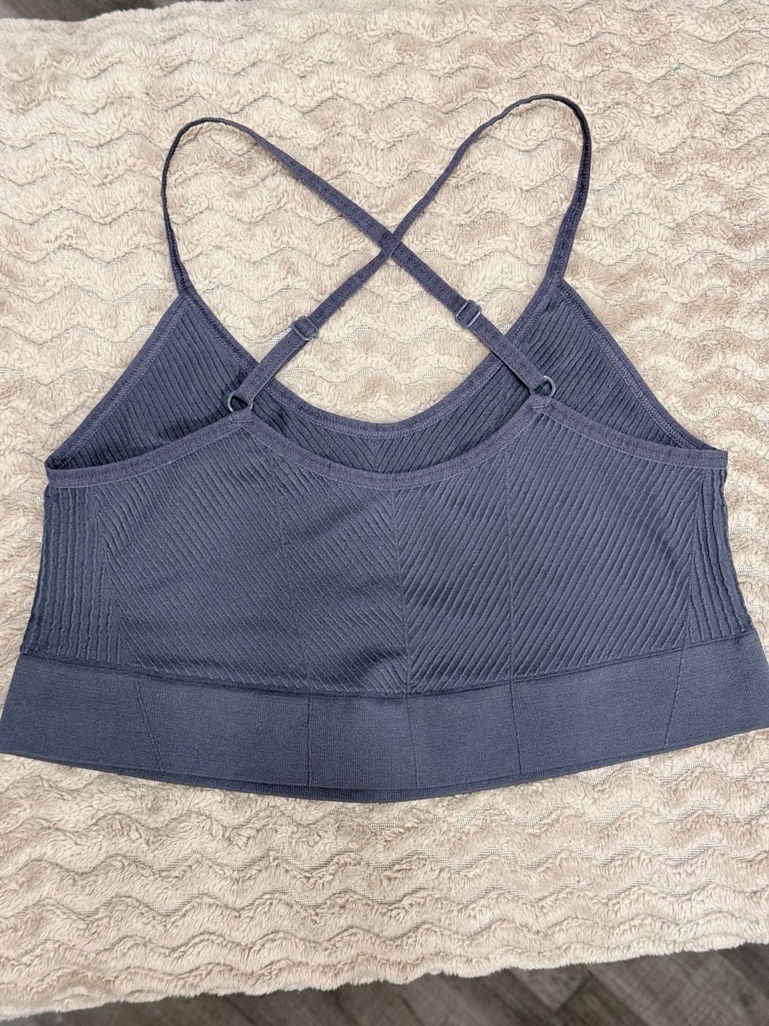 ThirdLove Soft Ribbed Strappy Sports Bra, Dusty Iris Wash 3