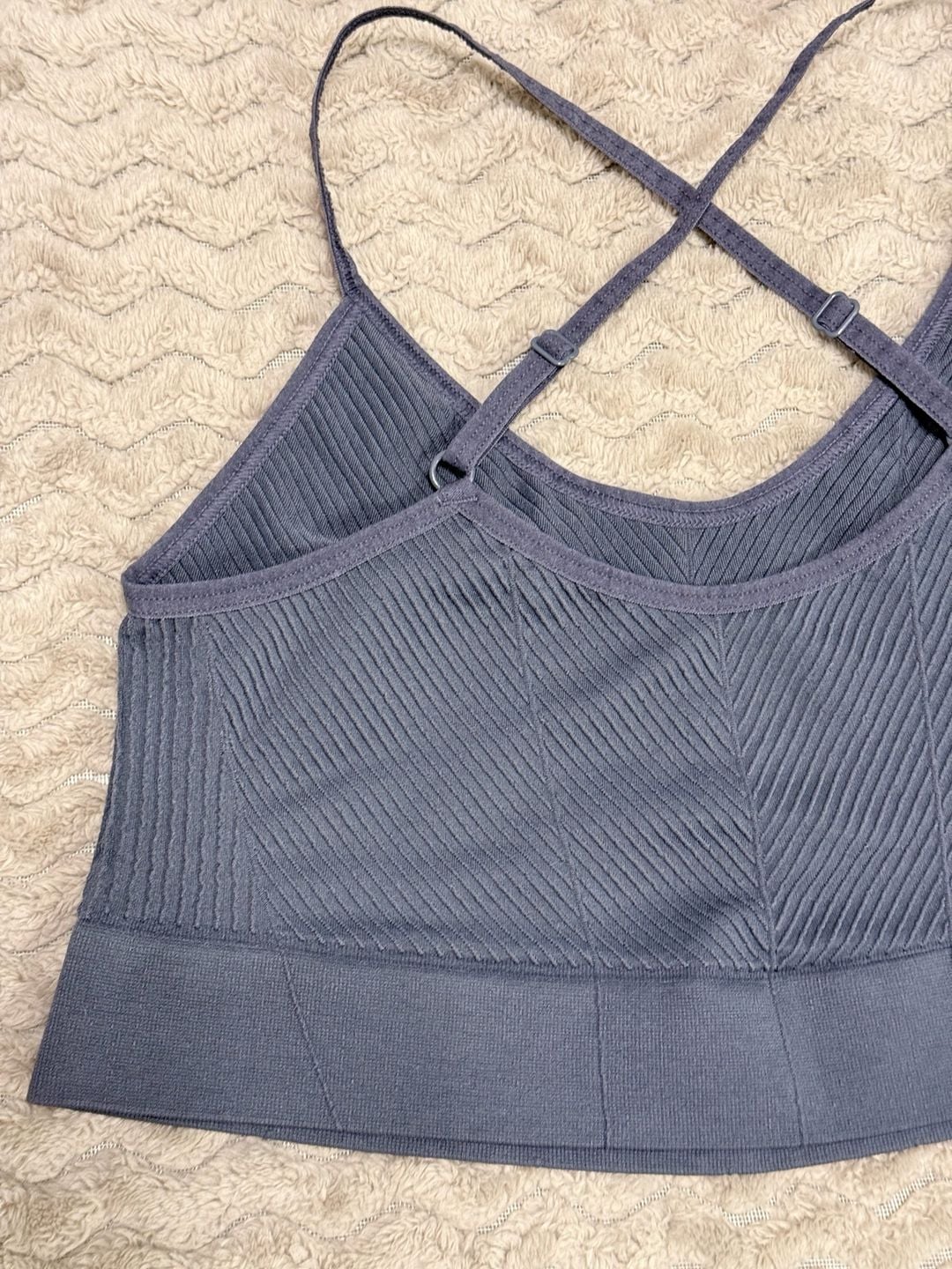 ThirdLove Soft Ribbed Strappy Sports Bra, Dusty Iris Wash 4