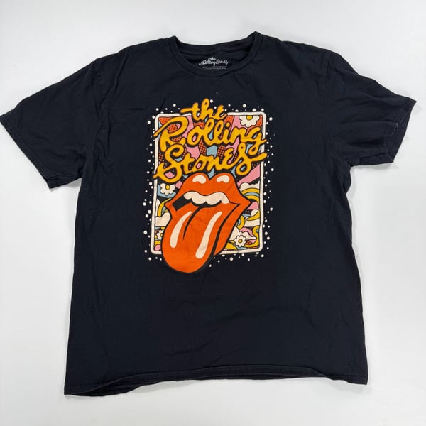 The Rolling Stones XL Black Tongue Tour Mick Jagger Rock Band T-Shirt