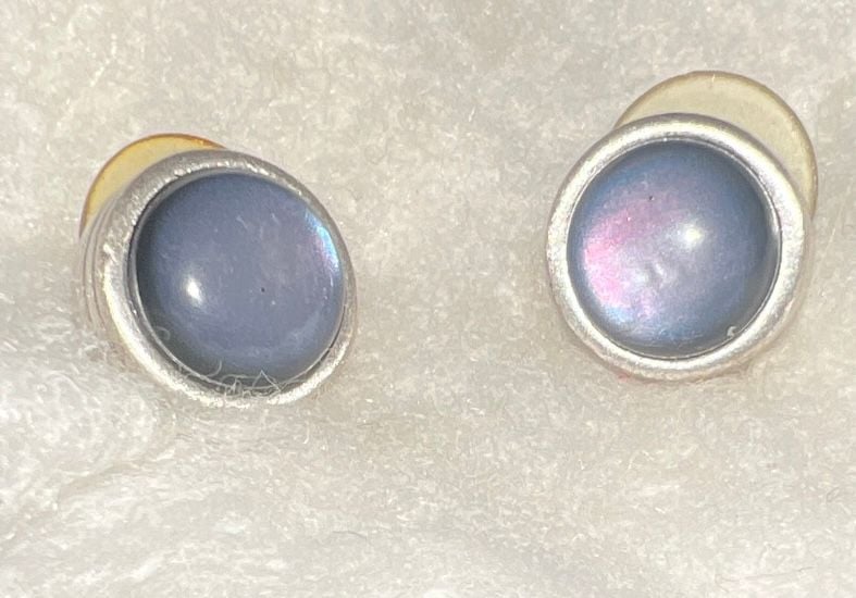 Blue Curaçao Dichroic earrings 1