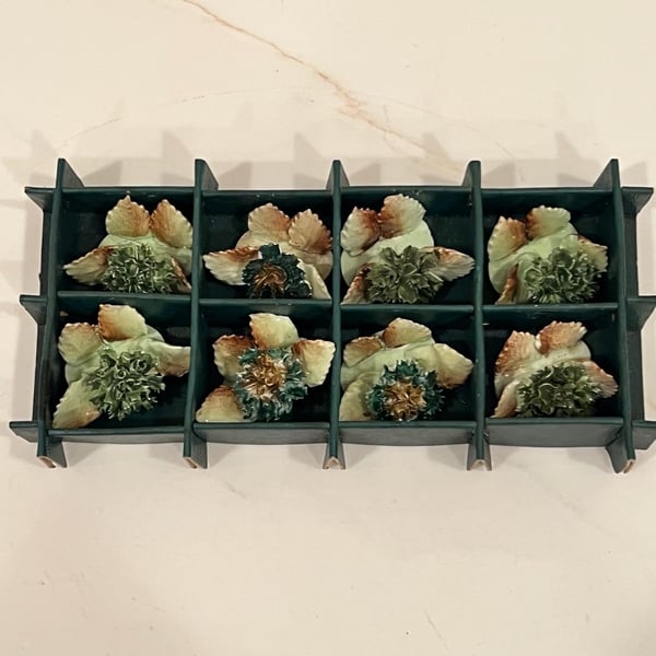 Royal Adderley Floral Porcelain Place Card Holder Set of 8
