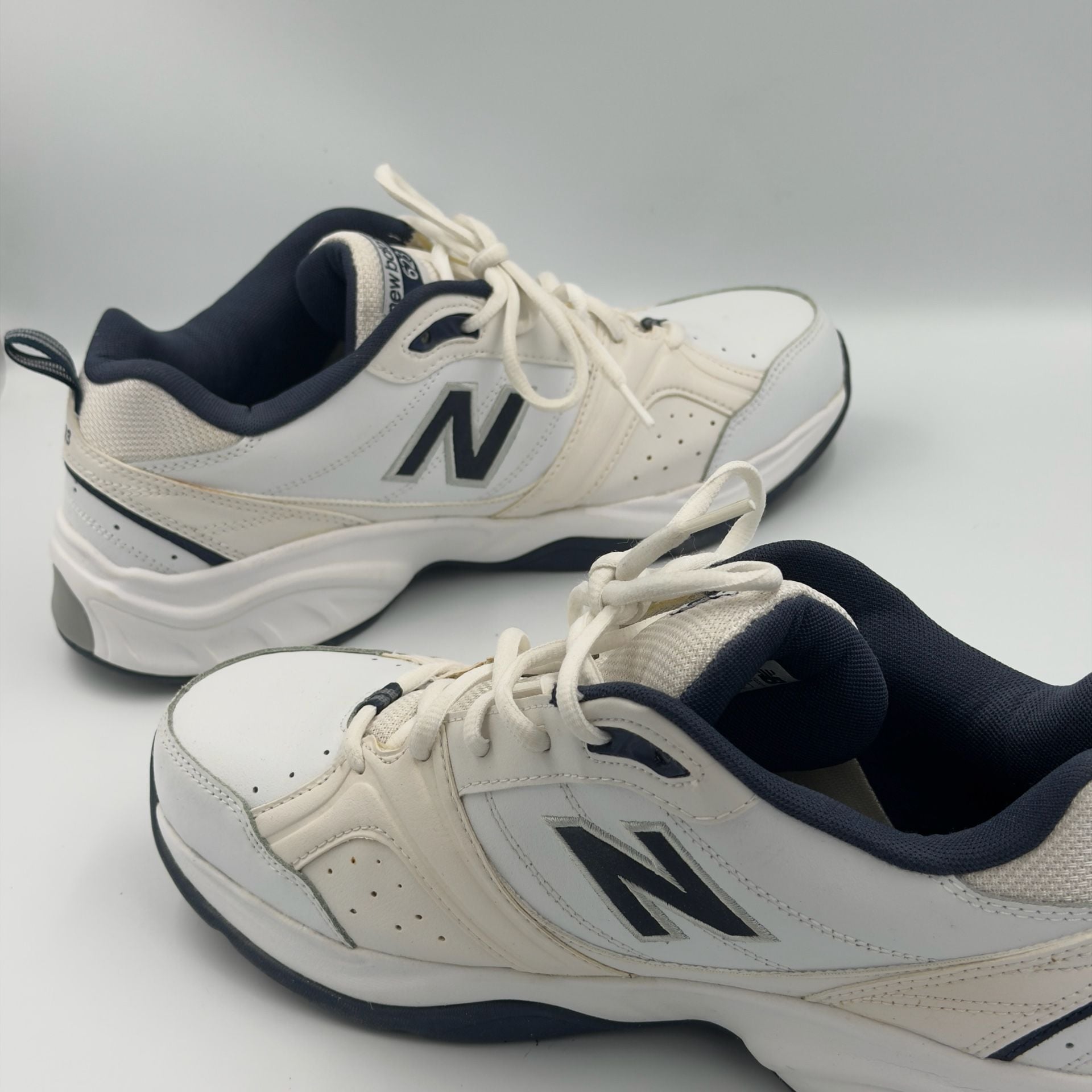 New Balance Men's MX623v2 White and Navy Casual Comfort Walking Shoe 7