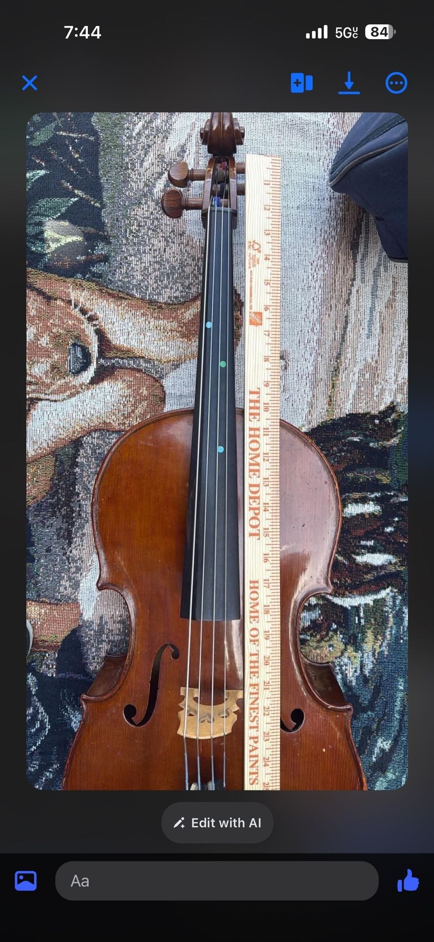 Roland Feller 1/4 Size Cello San Francisco w/ Blue Gig Bag Aubert Bridge 12