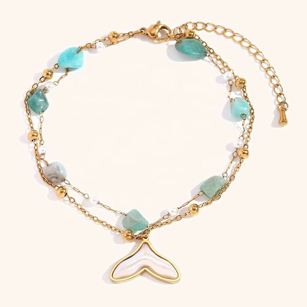 1 Piece Marine Style Simple Style Classic Style Fish Tail 304 Stainless Steel Waterproof Non Tarnish PVD Coated Real Gold Plated Women's Anklet -