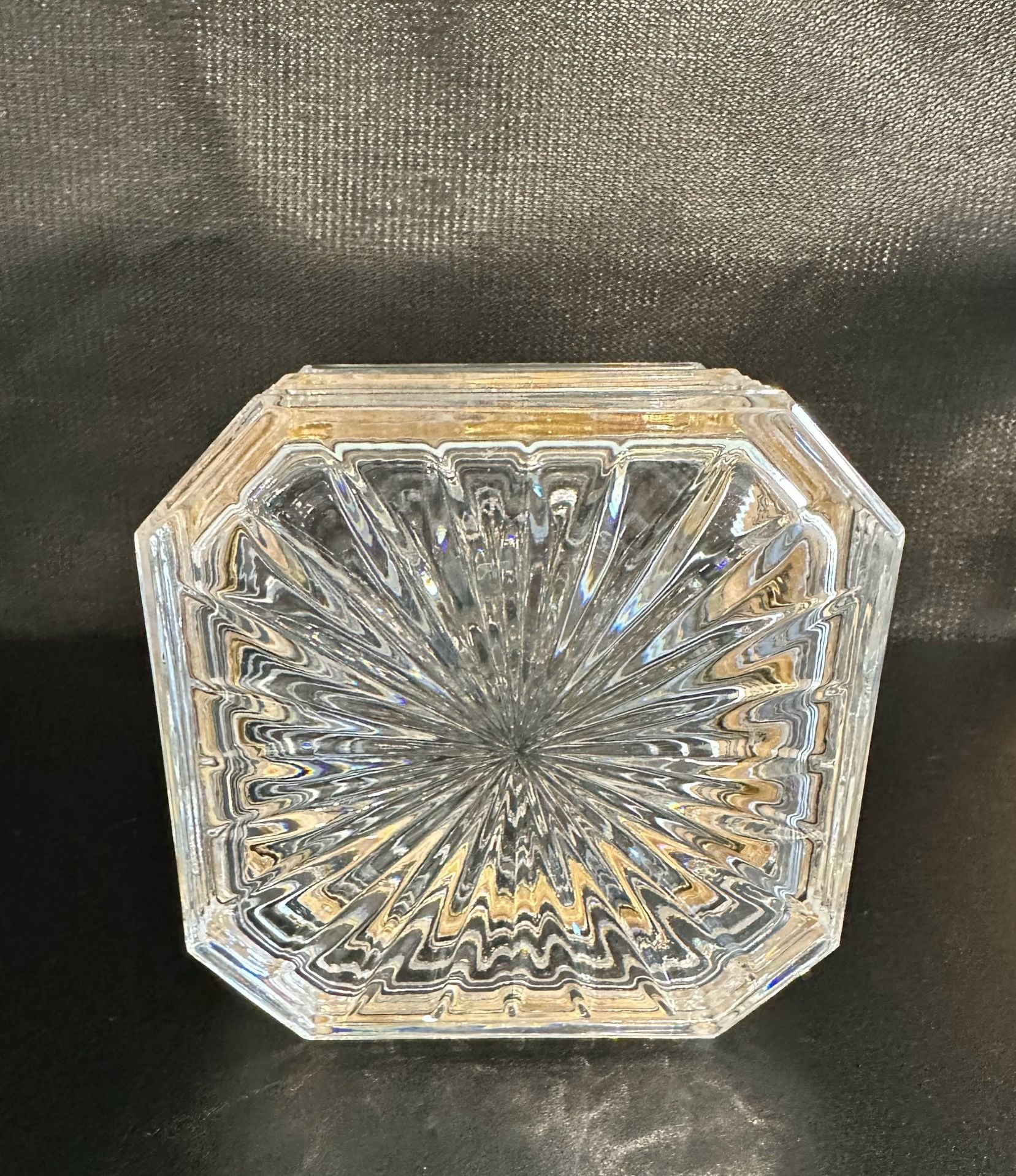Pre owned Hofbauer Crystal Trinket Box with Frosted Bird Made in Germany 4