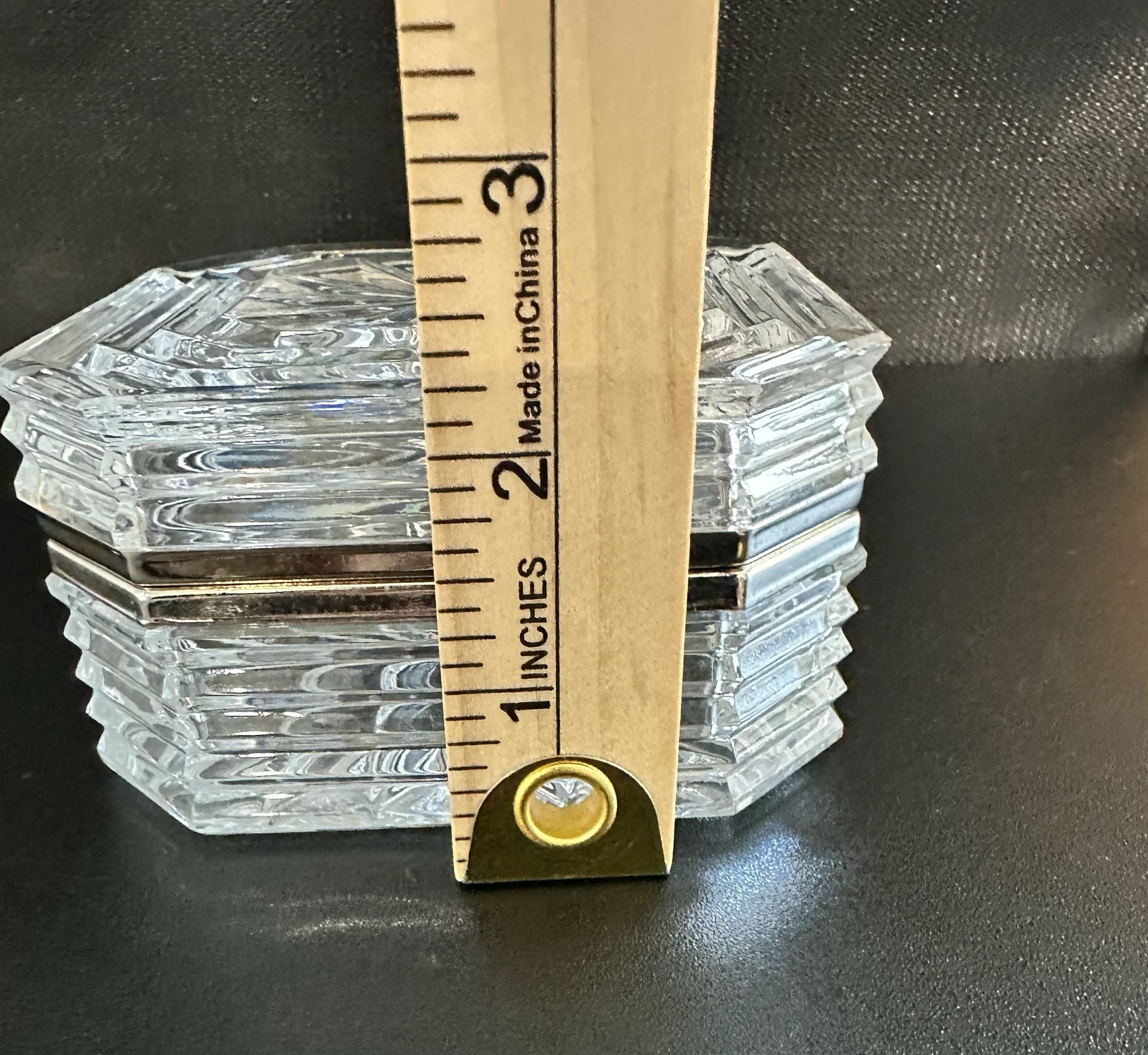 Pre owned Hofbauer Crystal Trinket Box with Frosted Bird Made in Germany 8