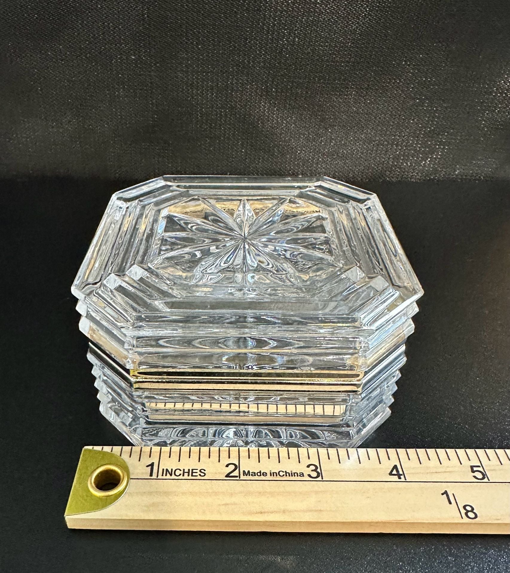 Pre owned Hofbauer Crystal Trinket Box with Frosted Bird Made in Germany 7