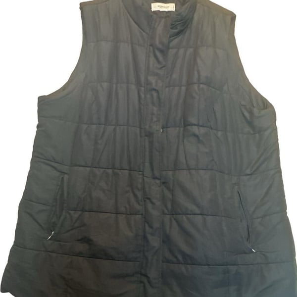 Workshop Republic Clothing Black Quilted Puffer Vest Stand Collar Size Women's