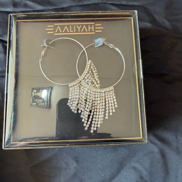 Exaggerated Water Drill Tassel Earrings – ,