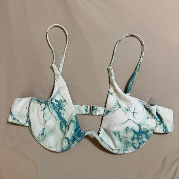 SHEIN 3-Piece Marble Print Underwire Bikini Set with Cover Up Skirt Size L