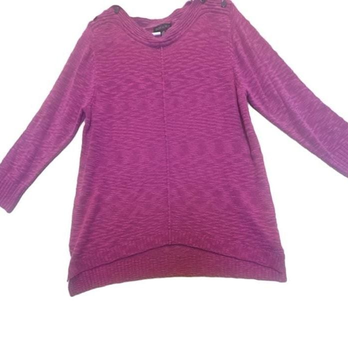Parkhurst 16680 Gypsy Pink Three-Quarter-Sleeve Pointelle Pull-On Sweater 3