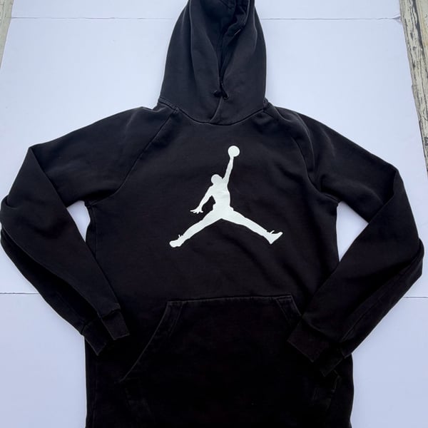Jordan Jumpman Essentials Standard Fit Black White Hoodie Size Small