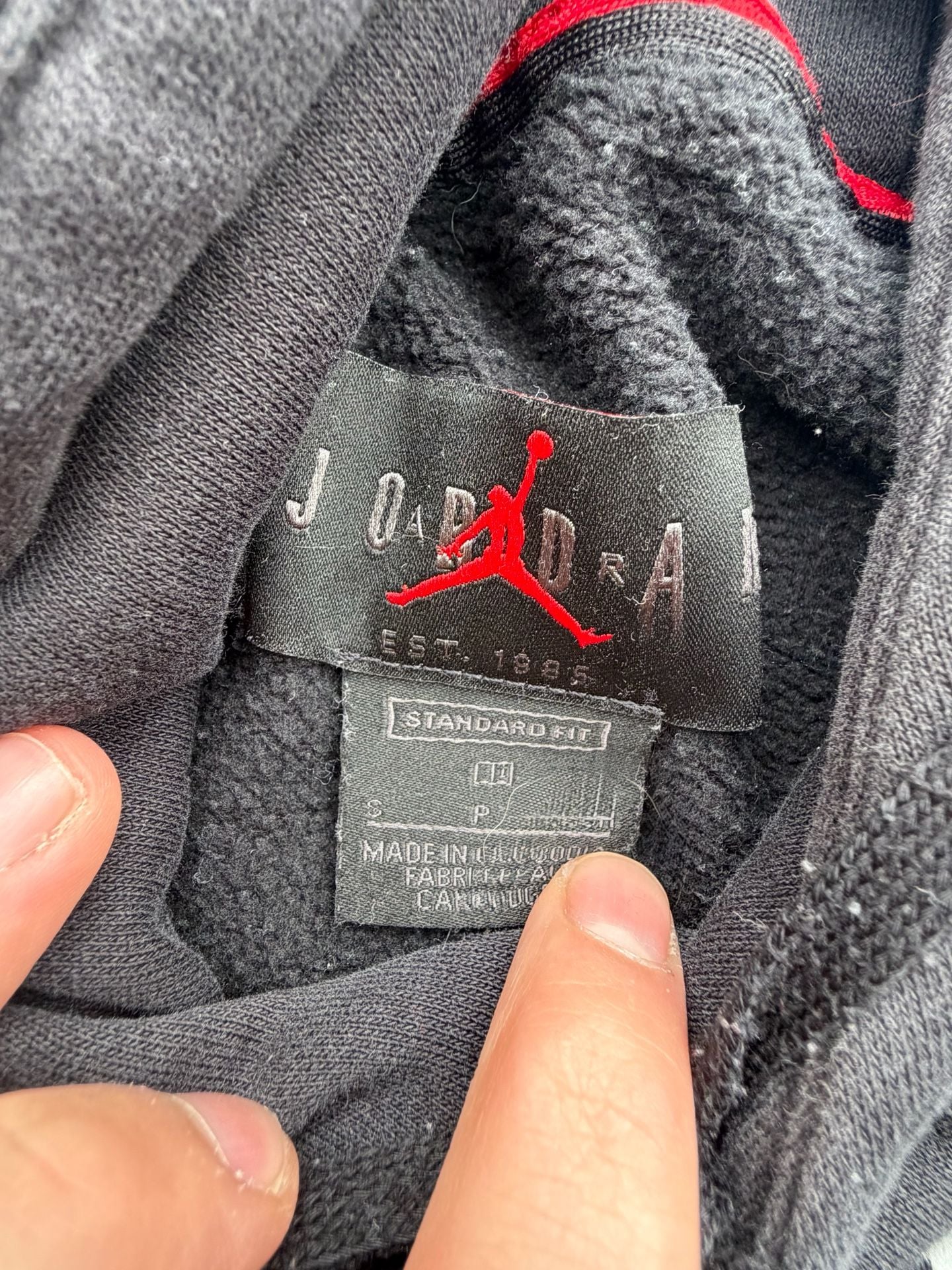 Jordan Jumpman Essentials Standard Fit Black White Hoodie Size Small 4