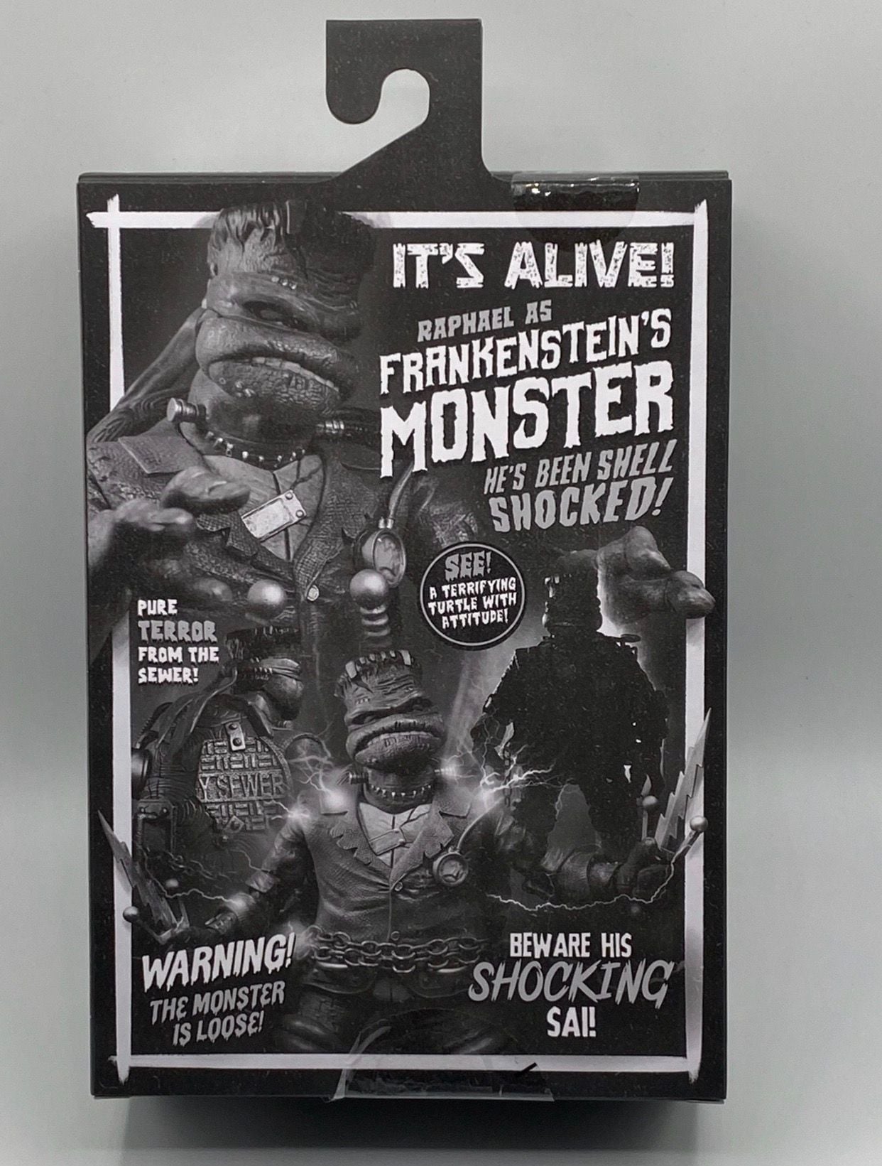 NECA Teenage Mutant Ninja Turtles x Universal Monsters Raphael as Frankenstein's Monster Action Figure Black and White Version 2
