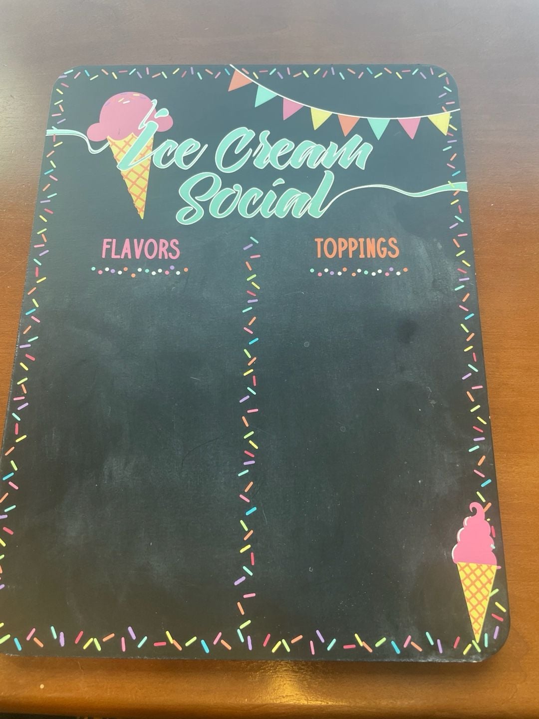 Ice Cream Social 12" x 8." Hanging Sign 1