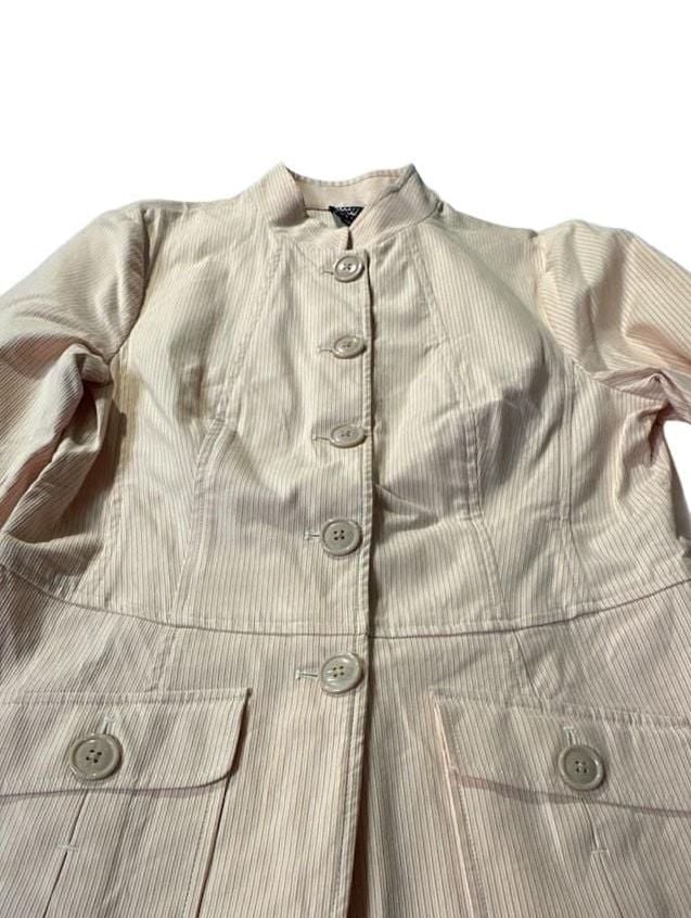 Worth New York Pink and White Striped Cotton Button Front Blazer Jacket Size 12 6