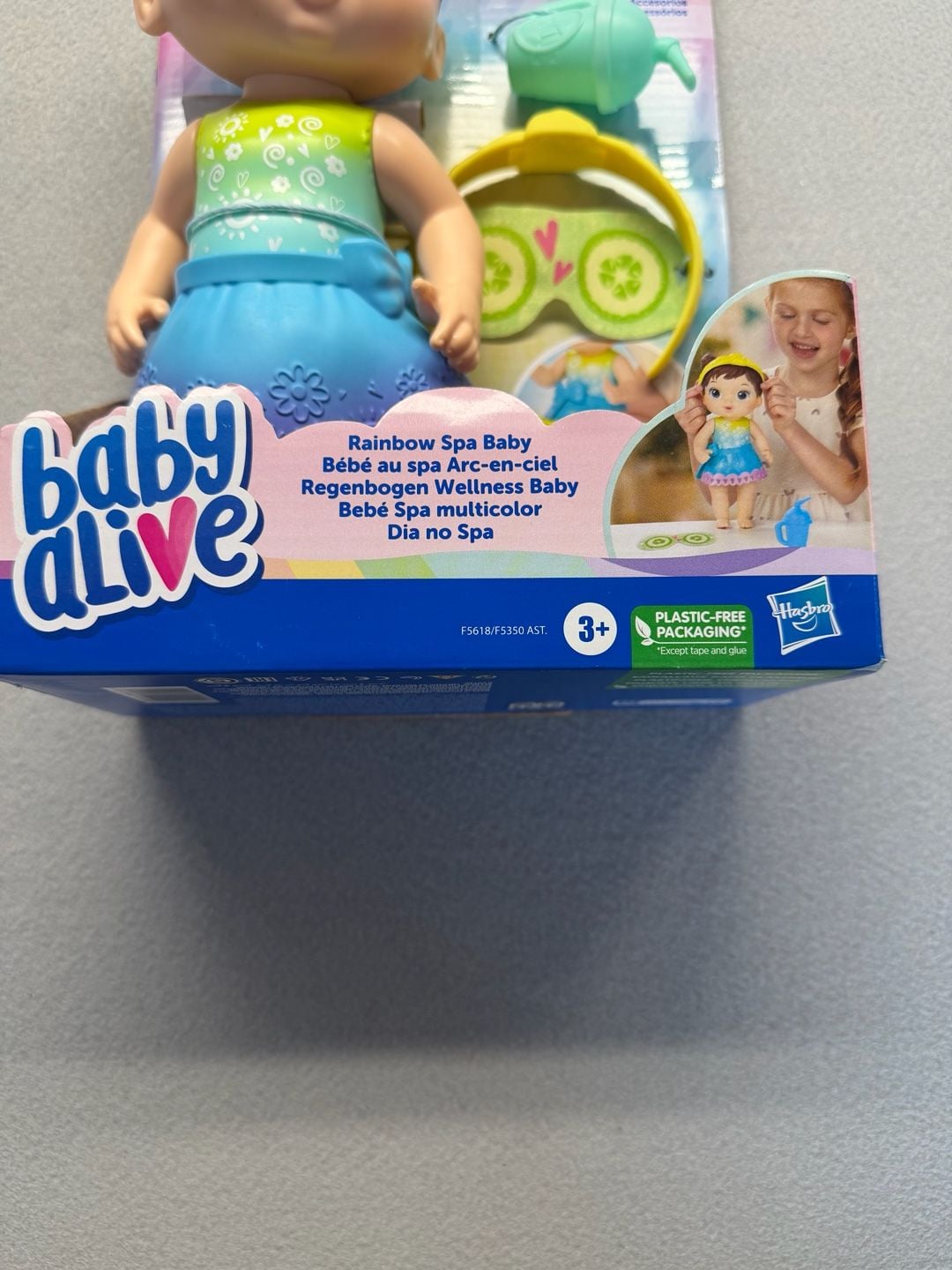 Baby Alive Rainbow Spa Baby Doll with Brown Hair and 4 Accessories 4