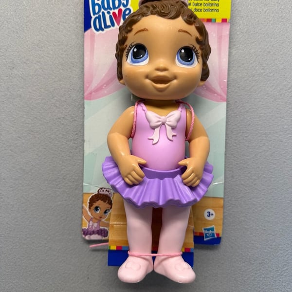 Baby Alive Sweet Ballerina Baby Doll Brown Hair Blue Eyes Hasbro