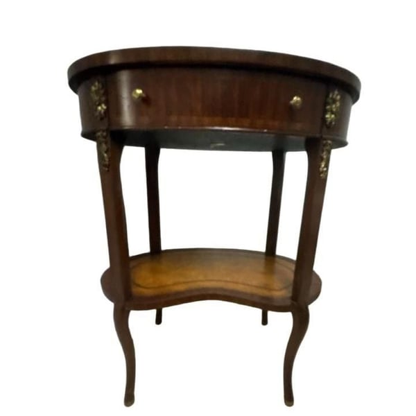 Maitland Smith Mahogany Leather Top Occasional Table Side Table