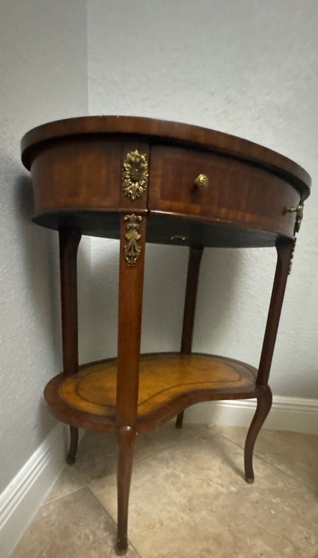 Maitland Smith Mahogany Leather Top Occasional Table Side Table 9