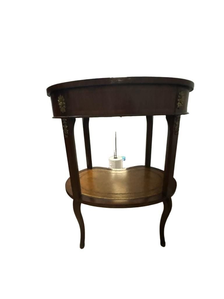 Maitland Smith Mahogany Leather Top Occasional Table Side Table 8