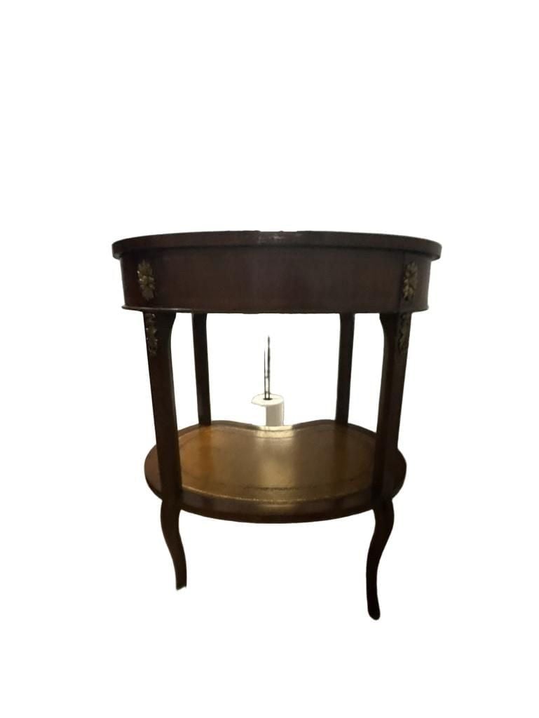 Maitland Smith Mahogany Leather Top Occasional Table Side Table 7