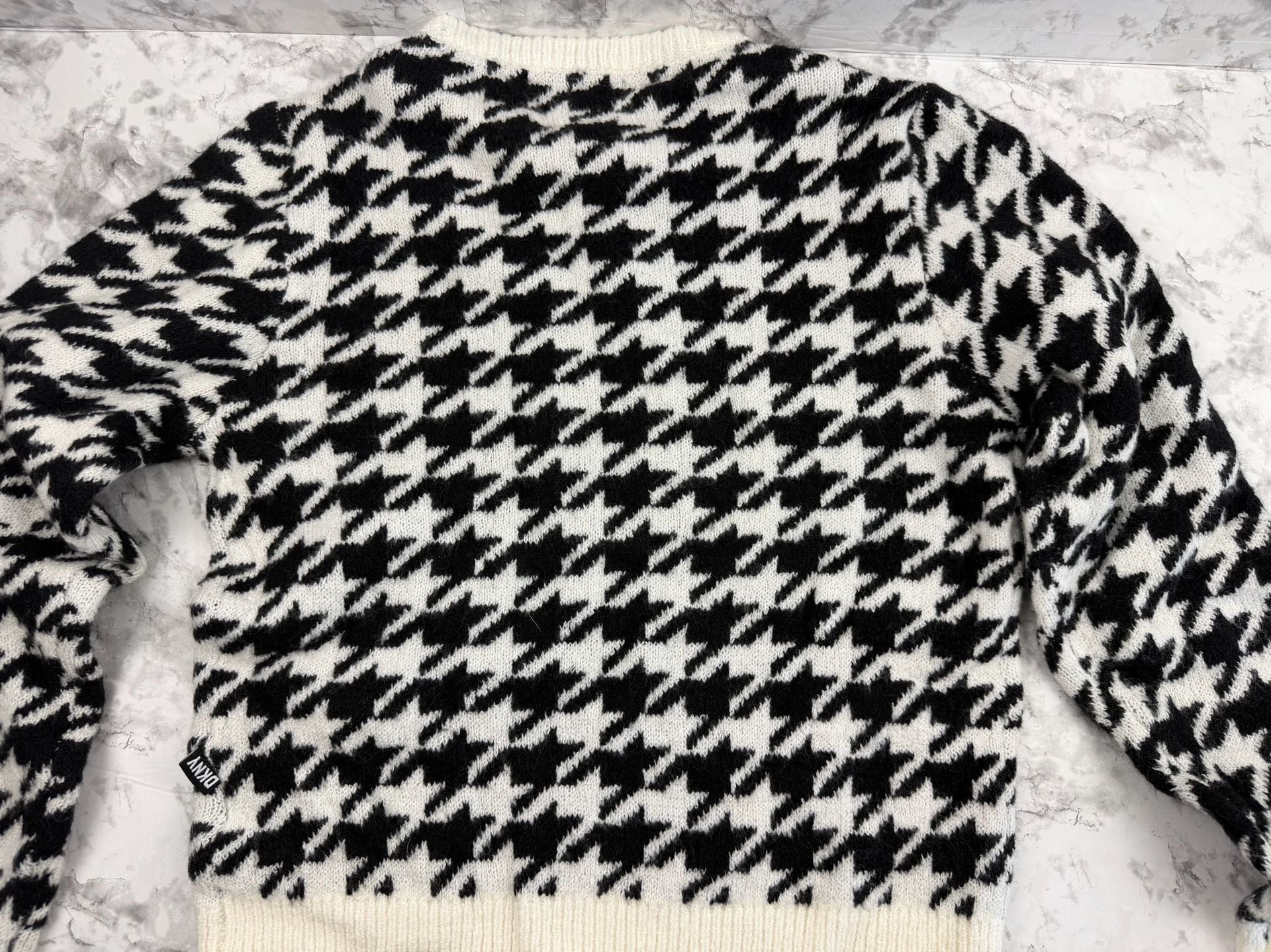 Girls DKNY Black and White Houndstooth Sweater 3