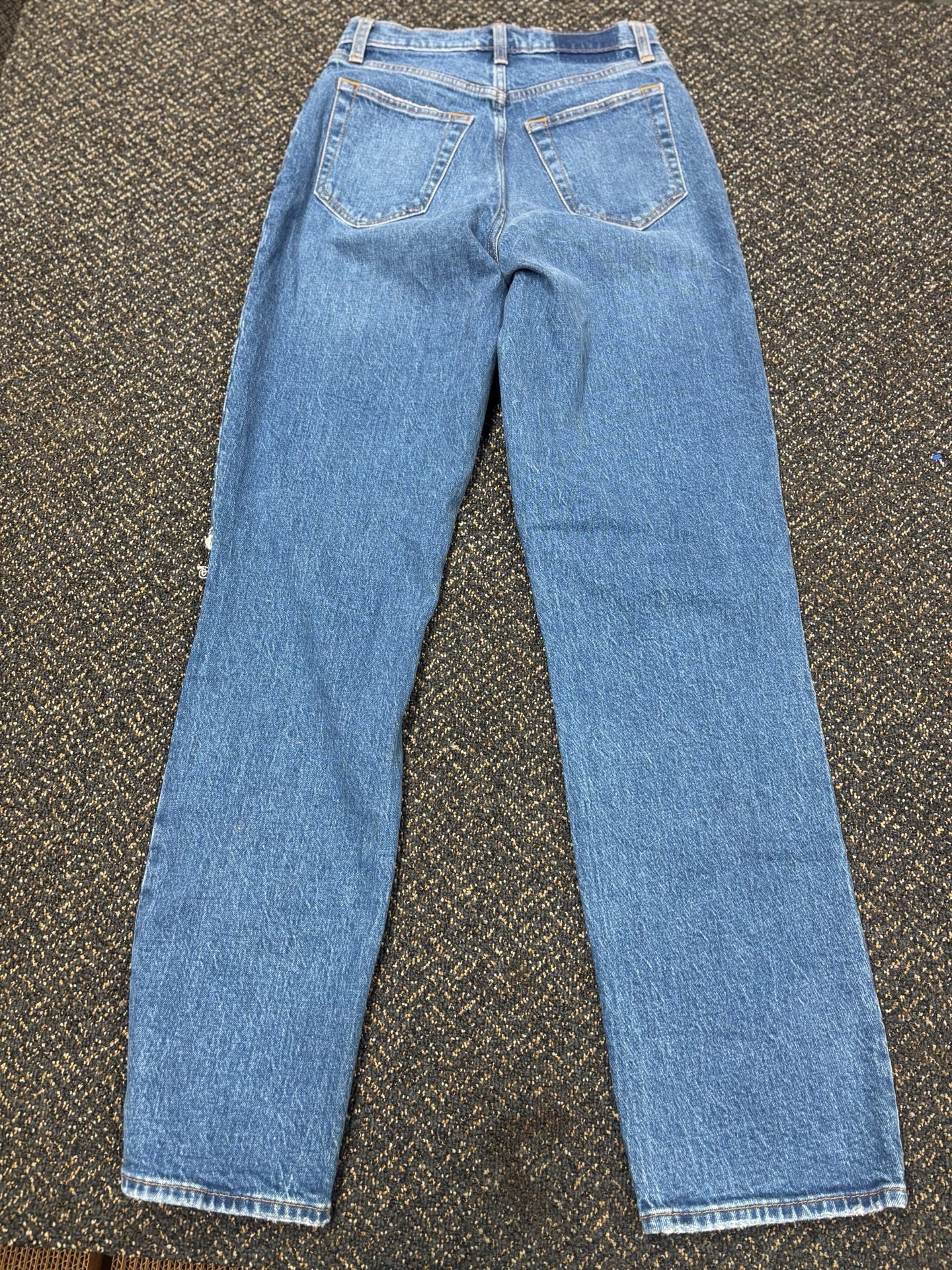 Abercrombie & Fitch The '90s Straight Ultra High Rise Distressed Jeans Size 27 3
