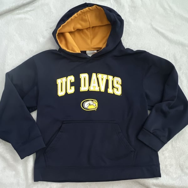 Pro Edge by Knights Apparel UC Davis Aggies Navy  Hoodie Sweatshirt Size M 8/10