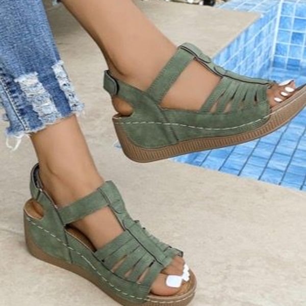 Fnooota Womens Comfort Sandals, Non-slip Open Toe Ankle Strap