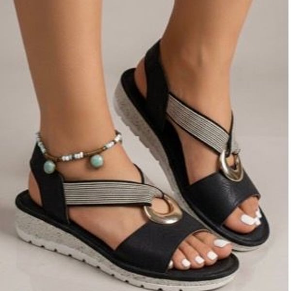 Freya Women's Lightweight Open Toe Slingback Flat Sandals