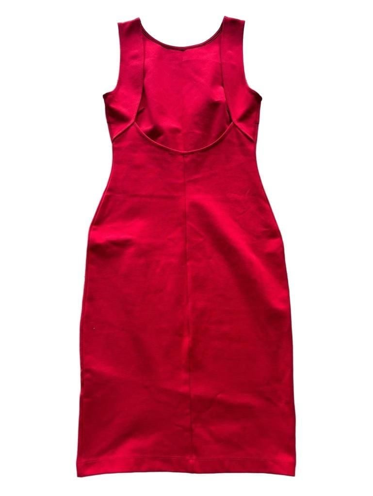 Lulus Red Scoop Neck Backless Bodycon Midi Dress KD8670BLU 3